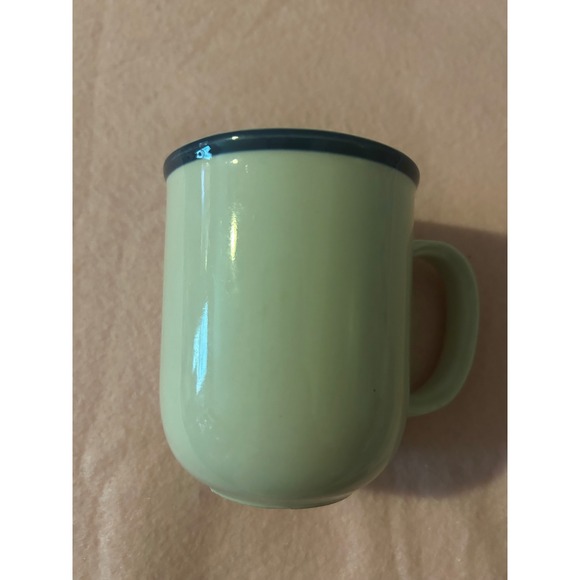 Unbranded Other - Ceramic Coffee Mug with Navy Blue Rim Glossy Tea Cup